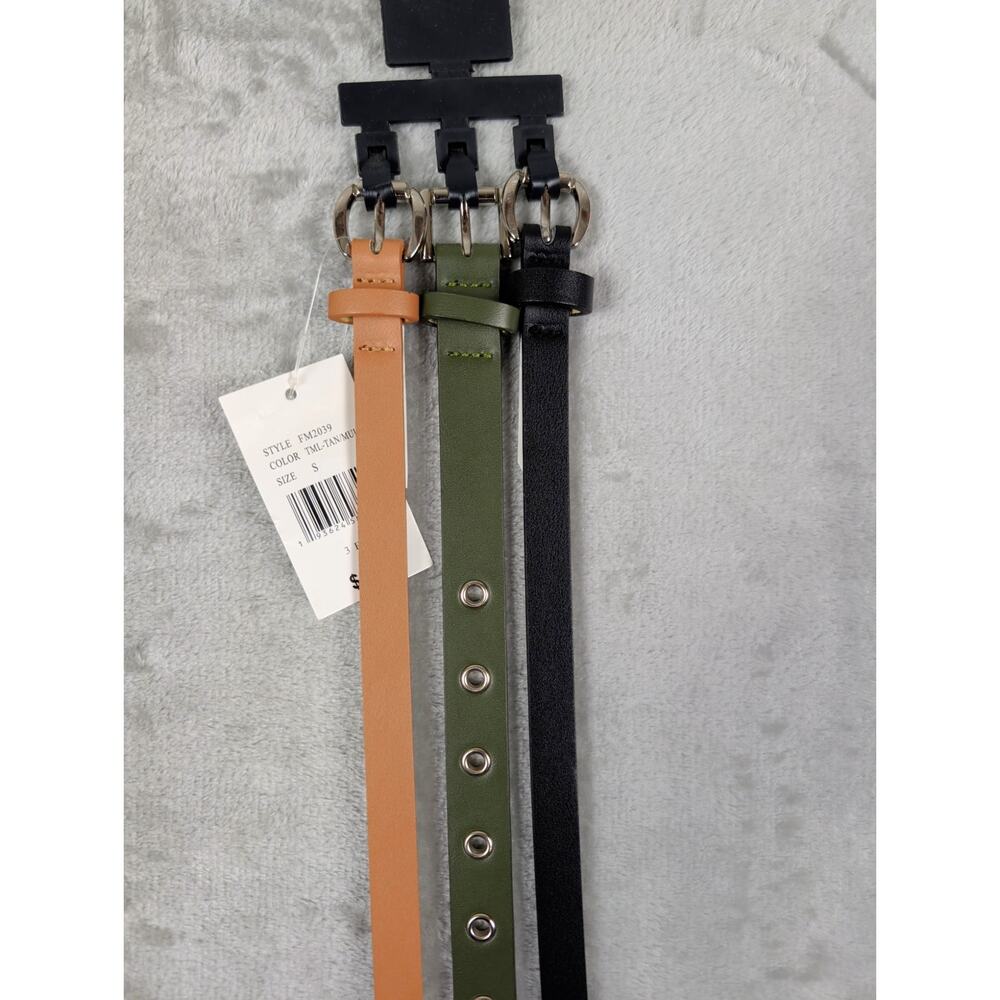 Belt Bundle Womens Tan Black and Green Size Small New